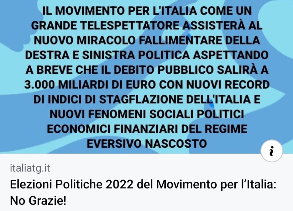 Elezioni Politiche 2022 - Movimento per l'Italia