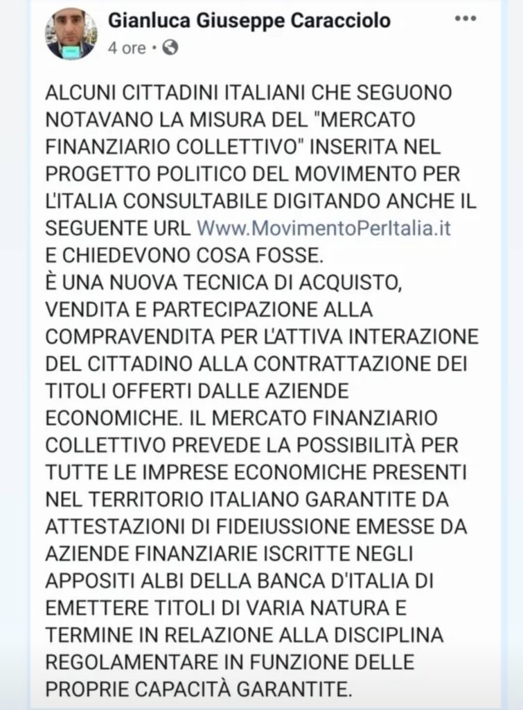 Gianluca Giuseppe Caracciolo - Movimento per l'Italia